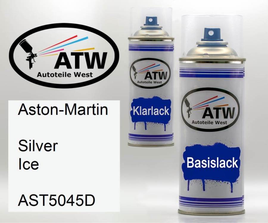 Aston-Martin, Silver Ice, AST5045D: 400ml Sprühdose + 400ml Klarlack - Set, von ATW Autoteile West.